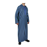 Thobe pour homme à manches longues en tissu rayé, style décontracté, avec capuche, taille 52-58, style marocain Jalabiya