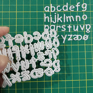 कस्टम धातु काटने वाले लोअरकेस 26 अक्षर वर्णमाला शिल्प में कट जाता है कार्बन स्टील कार्ड को बंद कर देता है - Product Image 3