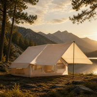 Tente de camping gonflable 2 en 1, auvent, en tissu Oxford 420D, imperméable 3000 mm, résistant au vent, colonne d'air en PVC, installation rapide, toutes saisons, pour la famille