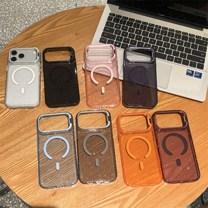 เคสโทรศัพท์แม่เหล็กแบบมีกลิตเตอร์สำหรับ iPhone 18 Pro Max 17 16 15 พร้อมกรอบป้องกันกล้อง ดีไซน์วิบวับ โปร่งใส กันกระแทก - Product Image 1