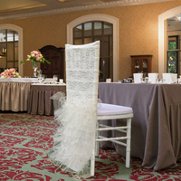 Housse de chaise décorative en dentelle, couvertures fantaisie à volants, blanc, pour mariage