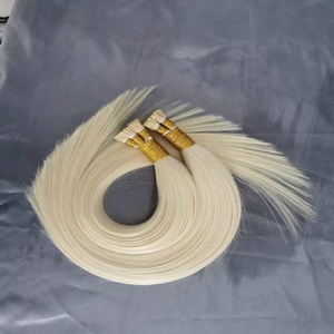 Perruques-naturel Russian Human <strong>Hair</strong> 1g/<strong>Strand</strong> 100 <strong>Strand</strong> 100G Per Pack #60 Blonde I-Tip Virgin Cuticle Aligned Remy Extensions - Product Image 2