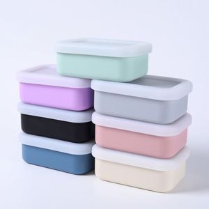 Multi-Functional Portable Storage <b>Box</b> Outdoor Travel Silicone Soap <b>Box</b> with Drain for Children's <b>Lunches</b> Cross-Border Product - Product Image 1