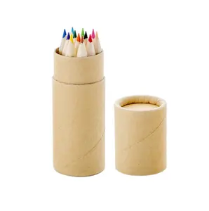 半码小儿童彩色铅笔天然木材迷你彩色蜡笔牛皮纸管儿童彩色铅笔