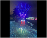 Lampes LED à source lumineuse ponctuelle en forme de trompette, grand format, multicolores, IP65, avec télécommande, pour aménagement paysager de Noël, design personnalisé