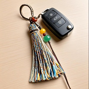 พวงกุญแจเชือกถักมือสไตล์วินเทจ Y2K <span class=keywords><strong>ประ</strong></span>ดับพู่ห้อยแบบโบฮีเมียน หยกขาวและดินแดง พร้อมจี้ตกแต่งสวยงาม เหมาะสำหรับผู้หญิง ใช้เป็นสายคล้องโทรศัพท์ได้ - Product Image 5