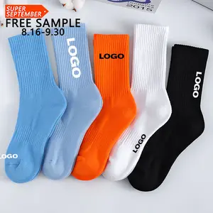 High Quality Wholesale Oem Ankle Crew Bamboo Designer Logo Compression Unisex Cotton Grip Sports Custom Dress Dress Socks Man