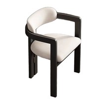 Chaise de salle à manger classique en bois massif avec accoudoirs courbes et assise rembourrée en tissu pour hôtel, restaurant, villa, salle de banquet
