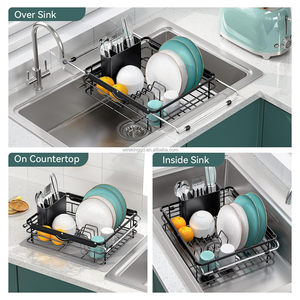 WIREKING Escurridor de Platos Extensible Antirust para Colocar Sobre el Fregadero, Organizador de Cocina con Porta Cubiertos - Product Image 4