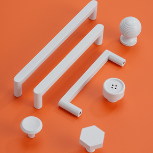 Furniture Handle And <b>Knob</b> Pure <b>White</b> Brass Minimalist Cabinet <b>Door</b> Drawer Pulls Easy Installation - Product Image 1