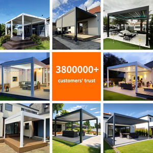 OEM <span class=keywords><strong>pour</strong></span> marques réputées, pergola bioclimatique en aluminium imperméable <span class=keywords><strong>pour</strong></span> extérieur, 3x3, 3x4, 4x4, 6x4 m, couverture de pergola à lames en aluminium - Product Image 5