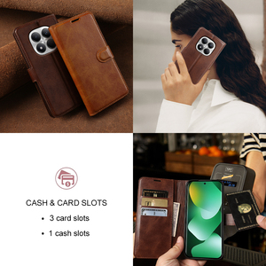 เคสโทรศัพท์แบบพับป้องกันการตก ทำจากหนัง PU พร้อมช่องใส่บัตร สำหรับ <span class=keywords><strong>Redmi</strong></span> Note 16/15/14 และ 16C/<span class=keywords><strong>A8</strong></span> ซีรีส์ ป้องกันได้อย่างเต็มรูปแบบ - Product Image 4