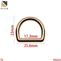 Stok tersedia paduan seng setengah lingkaran D cincin gesper DIY tas tangan aksesoris kualitas baik logam berbentuk D menghubungkan cincin gesper