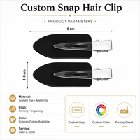 Barrettes à cheveux plates en acétate Ume personnalisables avec logo, sans plis, colorées, pour maquillage, sans traces
