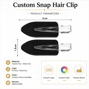 Barrettes à cheveux <span class=keywords><strong>plates</strong></span> en acétate Ume personnalisables avec logo, sans plis, colorées, pour maquillage, sans traces - Product Image 3