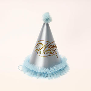 Chapeau en papier fabricant 20cm chapeau pointu fête habiller pure dentelle or poudre fil boule composé chapeau d'anniversaire - Product Image 4