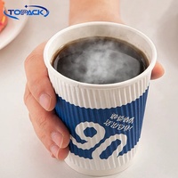 Gobelets à café jetables écologiques personnalisables en carton ondulé isolant avec couvercles et pailles