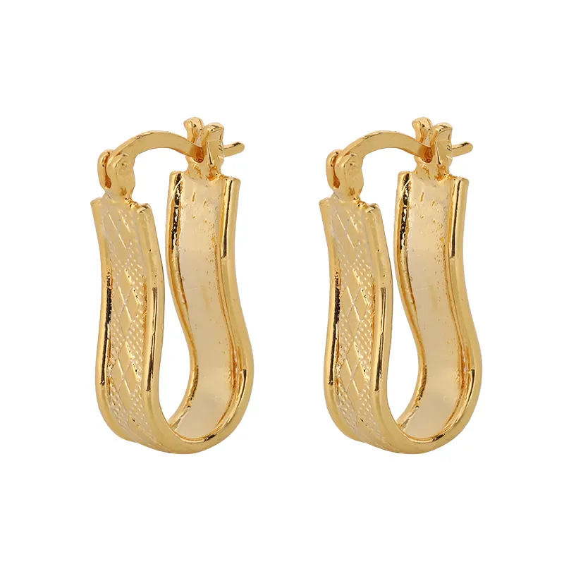 Women Fashion Jewelry Gold Plated 925 Sterling Silver Hoop Earrings for Girls