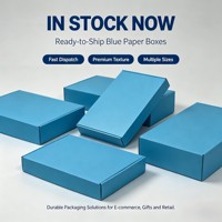 Boîtes en carton recyclables de haute qualité pour l'emballage des cils cosmétiques, boîte d'expédition bleue en carton ondulé avec logo personnalisé