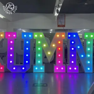 Factory Custom Marquee Number 3d Led Bulb Lettering Big Giant Glowing Letters 4ft 5ft Marquee Letter Sign Wedding Decoration