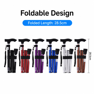 Bastone Pieghevole in Alluminio con Finitura Satinata, Impugnatura Ergonomica, Leggero, Regolabile, <span class=keywords><strong>Portatile</strong></span> per Anziani, Ausilio per Terapia Riabilitativa - Product Image 6
