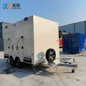 Remorque toilettes portables 2 postes avec lavabo et réservoir d'eau pour événements, construction et location - Product Image 1