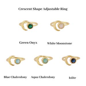 Bague en pierre précieuse iolite empilable plaqué or forme ronde ensemble de broches bague en pierres précieuses bague réglable faite à la main bijoux pour fiançailles - Product Image 2