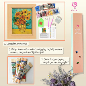 Diamond Art Painting Wall Decor sunflowers Paint Mosaic Art with Crystal Printed Drop Shipping 5D Canvas Diamond Painting Kit - Product Image 3