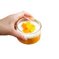Usine personnalisée Style japonais ménage Mousse haute Transparent Borosilicate Dessert lait Dessert verre pouding yaourt tasse