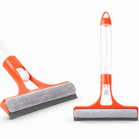 Nettoyeur de vitres 3-en-1 avec pulvérisateur intégré, réservoir transparent, gâchette de pulvérisation, tampon de nettoyage et lame en caoutchouc pour un nettoyage sans traces