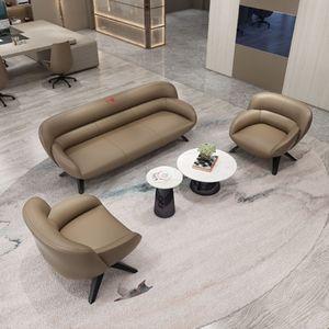 Sofá Ejecutivo Aobin Color Café, Muebles de Oficina Modernos y Minimalistas, Sofá Presidencial para Vestíbulo de Hotel y Uso Comercial - Product Image 3