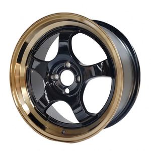ล้อแม็<span class=keywords><strong>ก</strong></span>ซ์อลูมิเนียมอัลลอยด์ 5 <span class=keywords><strong>ก</strong></span>้าน ขนาด <span class=keywords><strong>17</strong></span> นิ้ว รุ่นทันสมัย PCD4x100 สีดำเคลือบสเปรย์+<span class=keywords><strong>ขอบ</strong></span>สีบรอนซ์ คุณภาพสูง 4 ชิ้น สำหรับ<span class=keywords><strong>รถ</strong></span>ยนต์นั่งส่วนบุคคล - Product Image 1