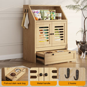 Support de nourriture en bois pour animaux de compagnie, station de nourriture surélevée pour chien, station de nourriture pour animaux de compagnie, armoire de rangement pour chien et chat - Product Image 2