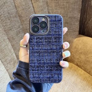 Mode Flanelle Tissé Motif étui pour <span class=keywords><strong>iphone</strong></span> 16 15 14 13 12 <span class=keywords><strong>11</strong></span> Pro Max Plus Doux Tweed Plaid Tissu Antichoc Pare-chocs Couverture - Product Image 6
