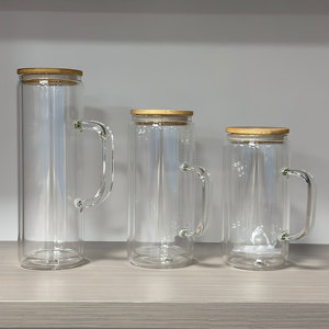 Vaso de vidrio borosilicato de doble pared con orificio en la parte inferior, tipo globo de nieve, de 25 oz, 20 oz y 16 oz. - Product Image 1