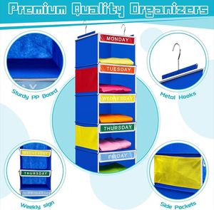 Sac de rangement suspendu multicolore pour vêtements d'enfants et pantalons, idéal pour la chambre à coucher - Product Image 5