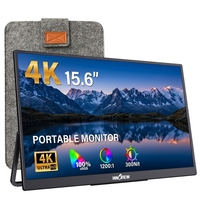 Monitor Portátil 4K Multi Interfaz USB C con Conector de Audio, Amplia Compatibilidad para Laptop, PC, Consola de Juegos, Smartphone y Tablet