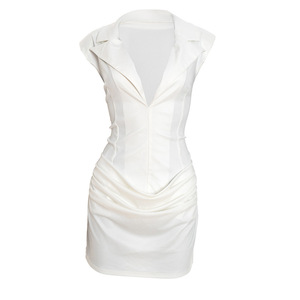 Robes élégantes pour femmes Viviblook C25DS419, nouvelle robe mini sans manches, couleur unie, coupe ajustée, sexy - Product Image 5