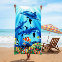 Microfiber Suede Bath and Beach Towels Printed Modern Style Sand Free Bath Cleaning Cloth