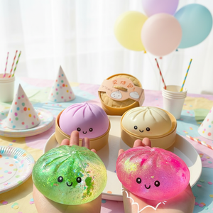 Squishies de Arcoíris Grandes con Brillo y Sonrisa, Caja Sorpresa de Comida Squishy Bao Bun, Squishies Taba Antiestrés, ¡Venta Caliente! - Product Image 1