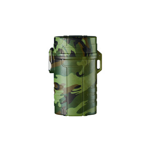 Étui à cigarettes rechargeable portable avec briquet intégré, design étanche pour usage extérieur, style camouflage, lot de 20 - Product Image 2