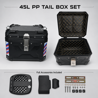 OEM ODM 45L PP Top Case Moto Étanche Coque Rigide Universel pour Livraison et Tourisme Support Logo Personnalisé Graphique