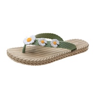 Tongs d'été à fleurs de marguerites pour femmes et filles Sandales de plage