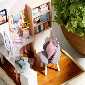 บ้านไม้จิ๋ว DIY รุ่นแฮปปี้ พาวิลเลียน ของขวัญแฮนด์เมดสุดสร้างสรรค์สำหรับวันเกิดเด็กผู้หญิง วันวาเลนไทน์ บรรจุในกล่องสี - Product Image 3