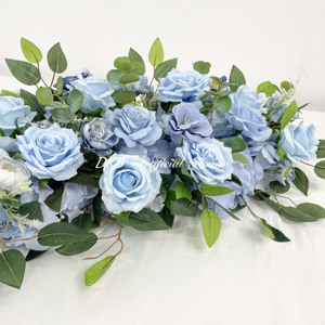 DKB ผ้าปูโต๊ะ TR256งานแต่งงานดอกไม้สีฟ้าสำหรับประดับโต๊ะและฉากหลังทางเดินตกแต่งงานปาร์ตี้ทำด้วยผ้าไหมเทียม - Product Image 2