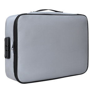 Bolsa Organizadora de Documentos de Viaje, Gran Capacidad, Impermeable, Resistente al Fuego, Estuche de Almacenamiento de Archivos para Viajes de Placer, Porta Tarjetas Plegable - Product Image 1