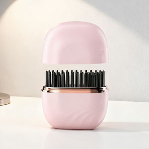 Brosse lissante portable OEM mini, rechargeable par USB, réglable, double usage humide/sec, pour hôtels, avec langues espagnole/française - Product Image 1