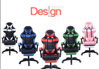 Chaise de jeu PC de luxe moderne inclinable avec repose-pieds, chaise de jeu de course pour gamer