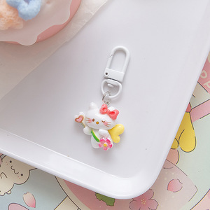Thời Trang Nhựa Sakura Mèo Keychain Dễ Thương Mèo Con Cô Gái Người Bạn Tốt Nhất Món Quà Tự Làm Túi Ví Điện Thoại Di Động Tai Nghe Trường Hợp Quyến Rũ - Product Image 4