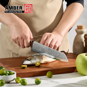 Ambra 67 strati VG10 damasco 8 pollici Kiritsuke coltello professionale da <span class=keywords><strong>cucina</strong></span> coltello da <span class=keywords><strong>cucina</strong></span> con manico in resina Abalone - Product Image 2